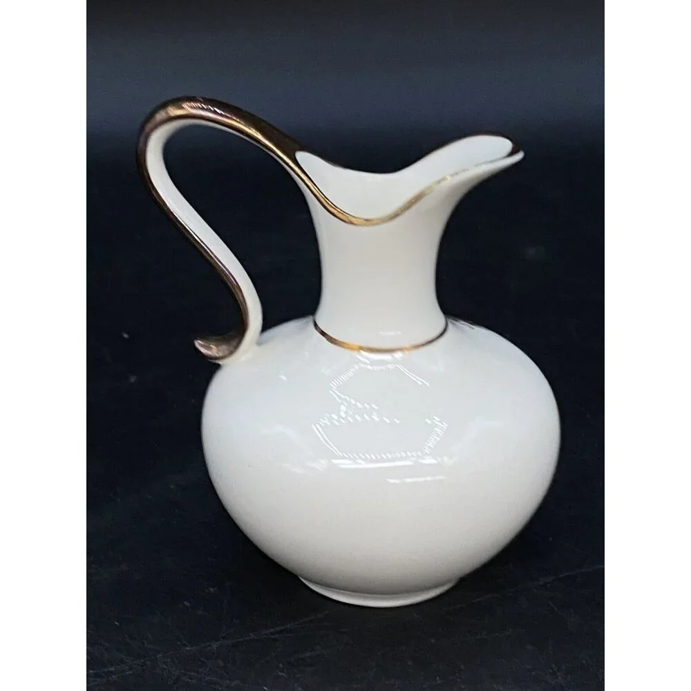 Kunst Palette Cross Oberammagau Gold Edges Creamer 3.5” Pitcher Germany